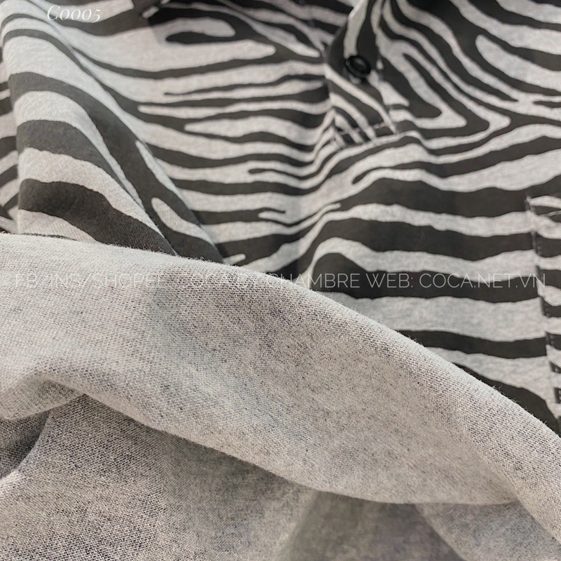 [C0005]🦓 Áo thun áo phông crotop ngựa vằn dây rút eo vải cotton mỏng mát (Có sẵn/ảnh thật)