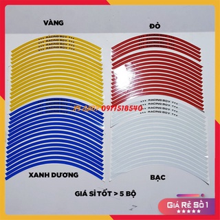 🏆 DECAL RACING PHẢN QUANG DÁN VÀNH RCB (TEM CHỈ VÀNH 1 BỘ ĐỦ DÁN 2 BÁNH) 🏆 (ảnh thật)