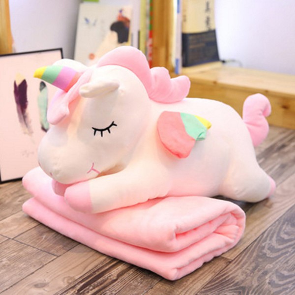 Gấu bông Gối ôm ngựa một sừng kì lân unicorn nằm (30cm---&gt;60cm) vải miniso siêu mềm mịn, cao cấp