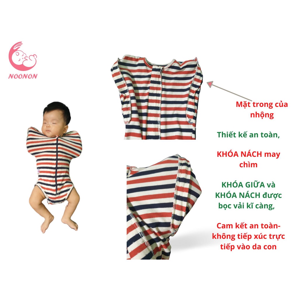 Nhộng Chũn Hở Chân Noonon - Nhộng Cộc Mở Tay Dùng Mùa Hè Mát Mẻ Cho Bé -NCC03