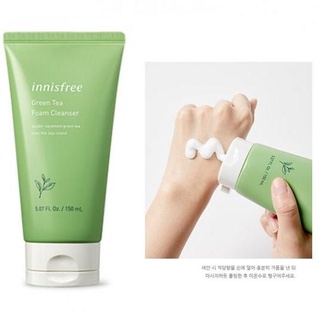 Sữa rửa mặt giảm mụn trà xanh Innis-freee Green Tea Foam Cleanser 150ml làm sạch sâu và bã nhờn mụn li ti