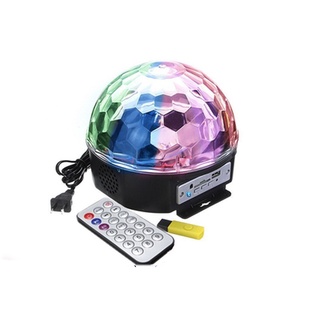 Đèn led sân khấu quả cầu xoay cảm biến theo nhạc usb+ remote