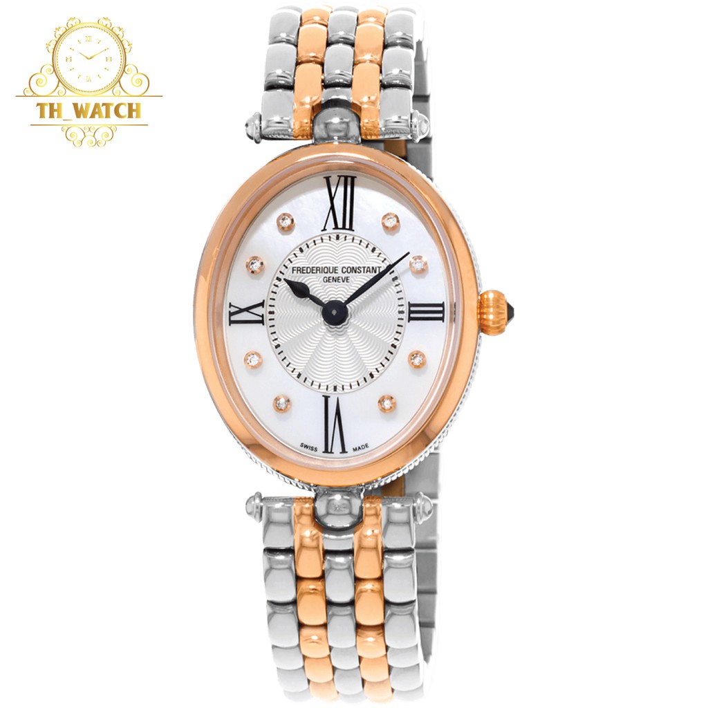 Đồng hồ Nữ hàng hiệu Frederique Constant FC-200RMPW2V2B, dây kim loại, kính shapphire - Máy pin