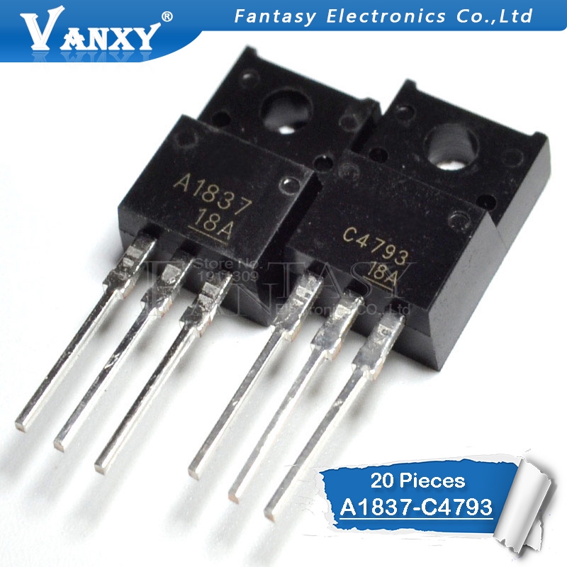 Bộ 20 Bóng Bán Dẫn 2sc4793 To220 10pcs 2sa1837 To-220 C4793 A1837 230v 1a