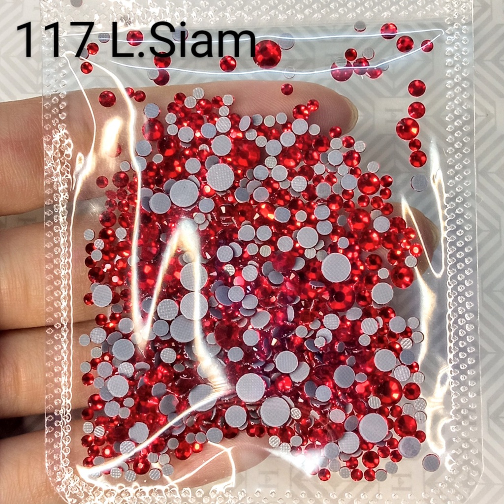 ĐÁ ĐÍNH NAIL -117 L.SIAM - TÚI MIX SIZE -ĐÁ CHÂN KEO LƯỚI