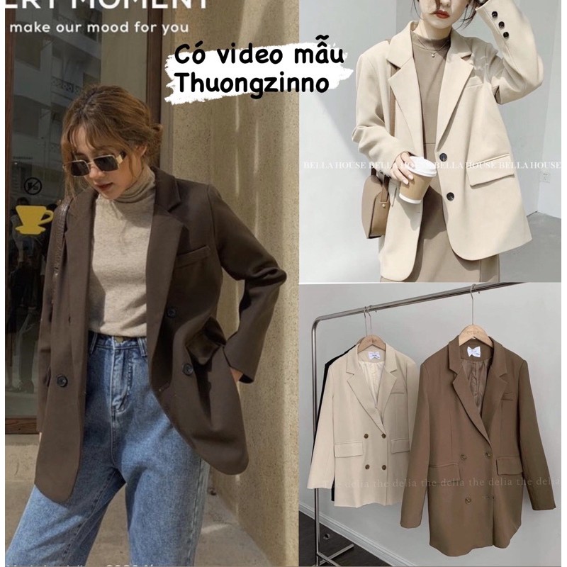 [Ảnh thật/Video Blazer Retro 2 lớp phong cách Âu Mỹ Áo vest tông màu độc lạ