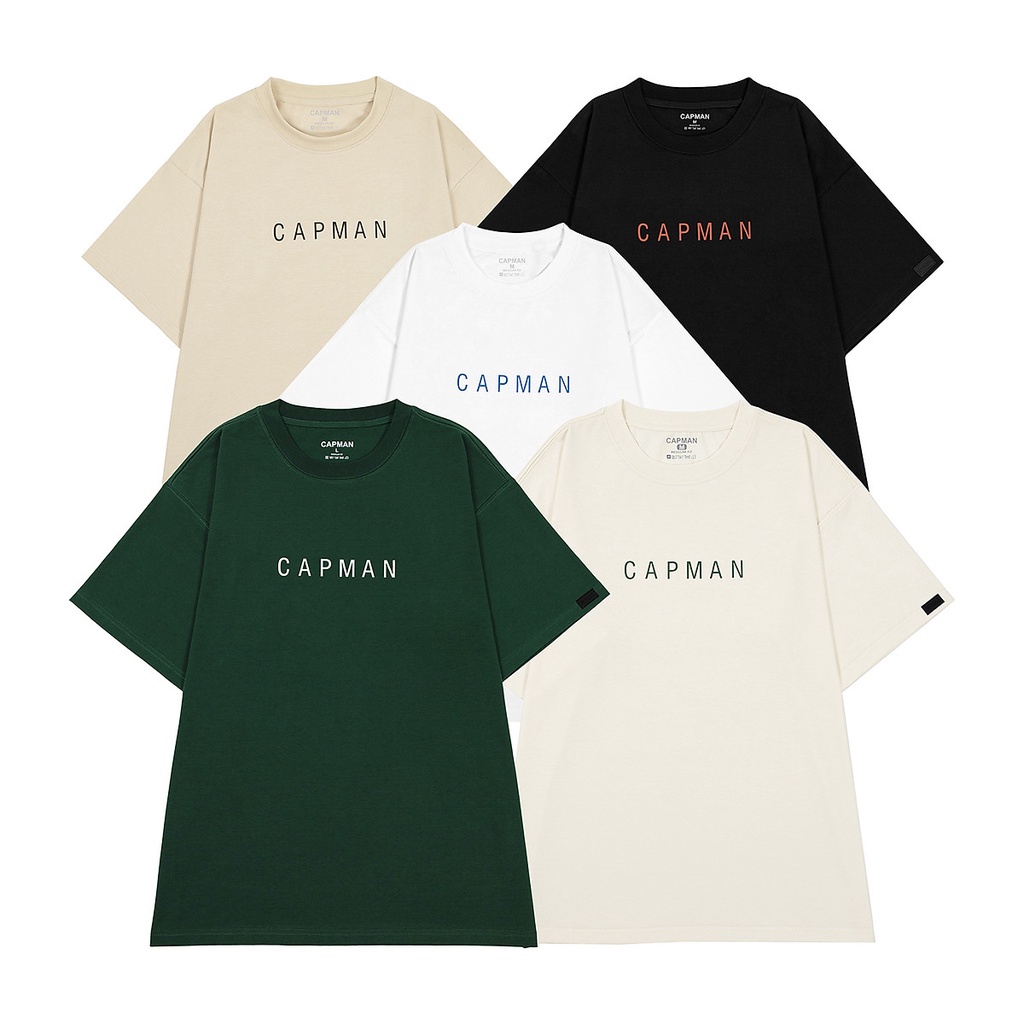 Áo Thun Nam Nữ Tay Lỡ Chất Thun Cotton Mát Mịn In Chữ CAPMAN Đơn Gỉan Màu Xanh Rêu
