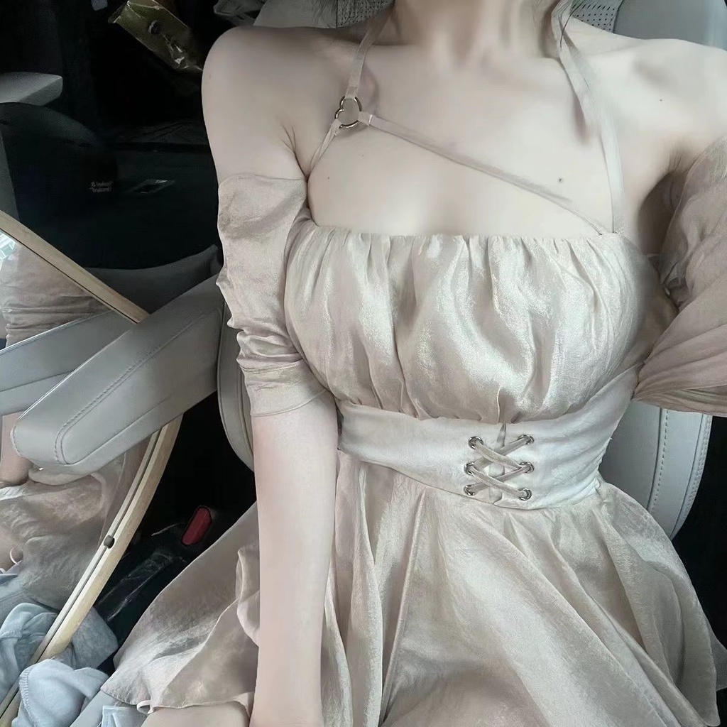 Đầm Ngắn Dáng Chữ a Hai Dây Phong Cách Thời Trang Mùa Hè Gợi Cảm Hàng Mới