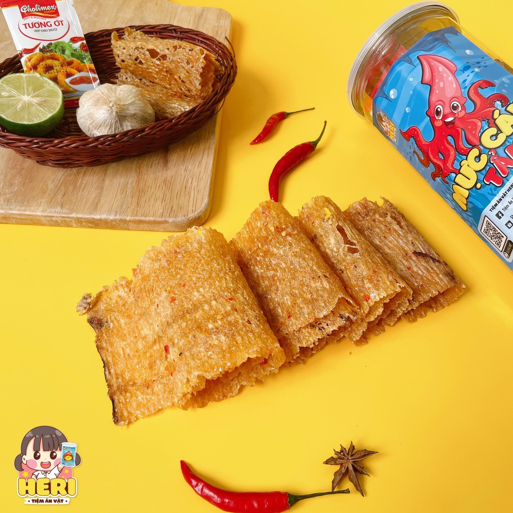 Mực cán tẩm gia vị 200g ăn vặt Heri siêu ngon, giá rẻ | BigBuy360 - bigbuy360.vn