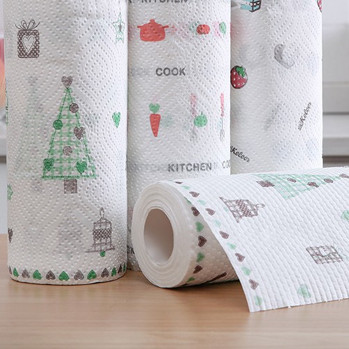 Sỉ Cuộn Khăn Lau Bếp Lau Tay Giấy Đa Năng Chất Vải Dệt 220 Tờ Lau Vệ Sinh Nhà Bếp Tái Sử Dụng U135