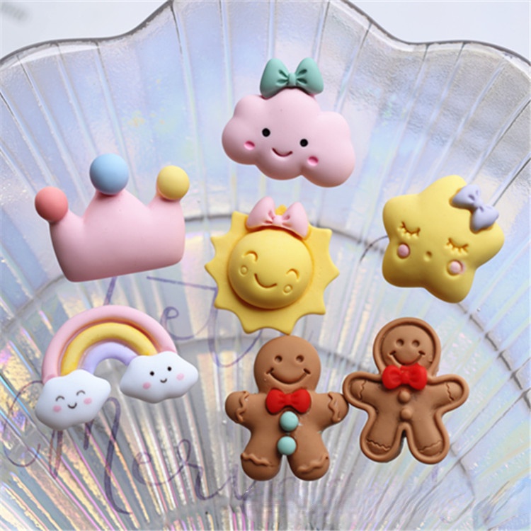 Phụ Kiện Ghim Trang Trí Giày Crocs Hình Ngôi Sao / Bánh Quy / Vương Miện / Đám Mây / Cầu Vồng Hoạt Hình Xinh Xắn