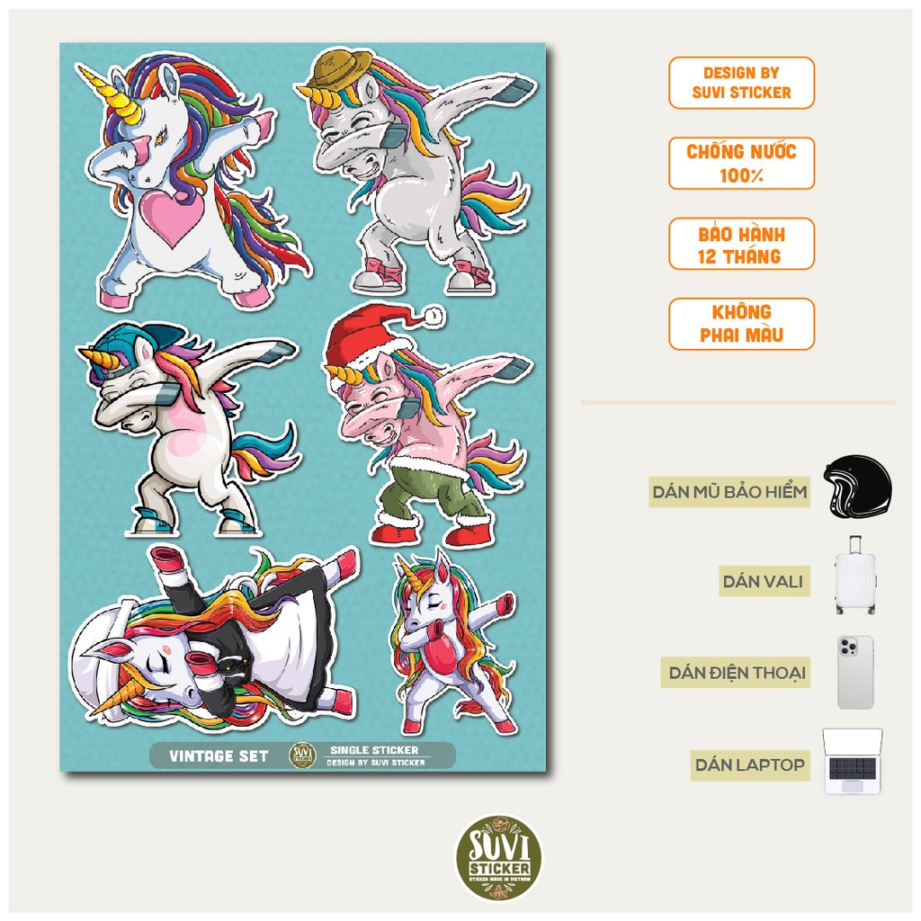 STICKER LẺ - Sticker Dabbing Move dán mũ bảo hiểm, laptop, điện thoại, vali. MSP: SS01