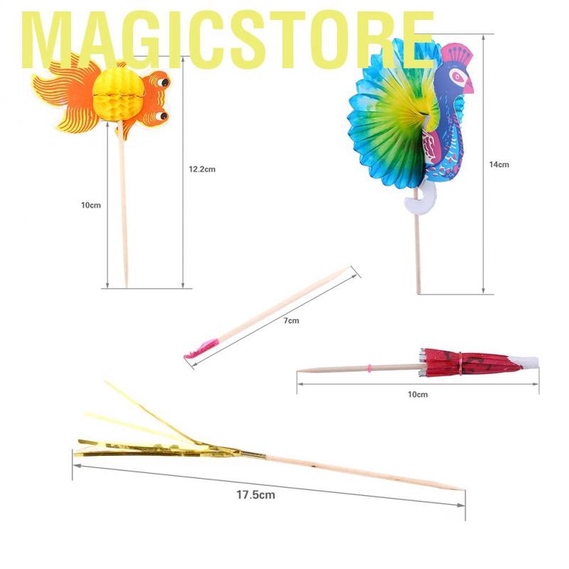 Magicstore 50pcs Drink Fruit Cupcake Toppers Cake Sticks Picks Party Decor Multi-color Peacock&lt;br&gt;