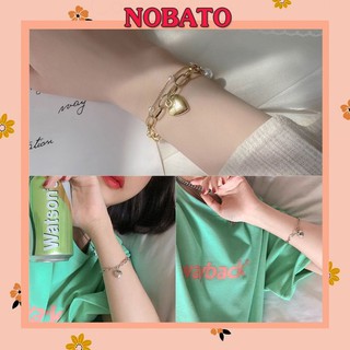 Vòng tay nữ Nobato mặt hình trái tim xinh xắn PK17