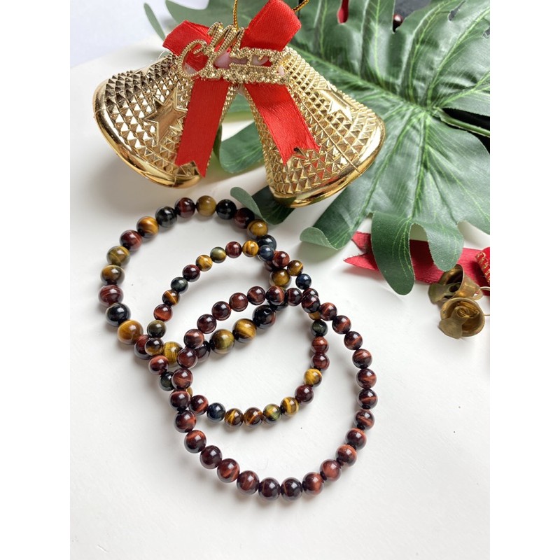 Vòng tay phong thủy mắt hổ 3 màu 6 li - KAIA