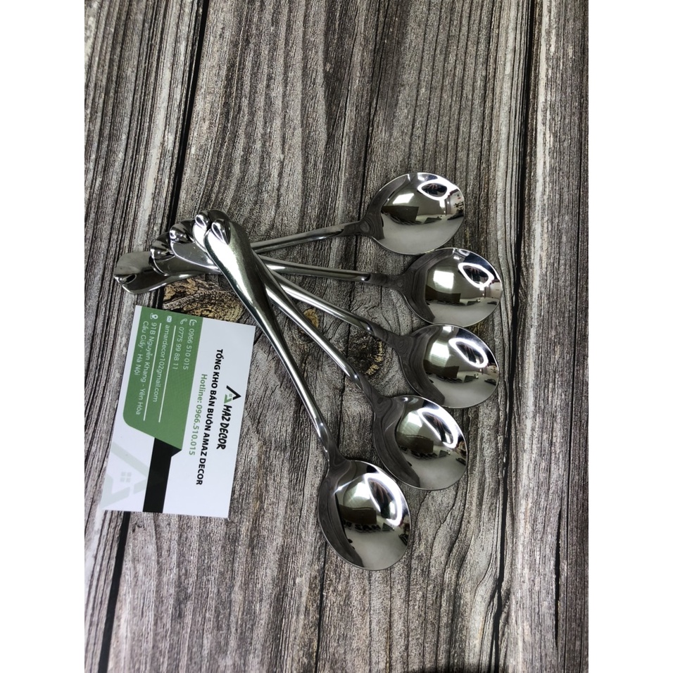 Muỗng thìa inox 304 -GNT184020 cán dài phong cách Châu Âu sáng bóng sang trong cao cấp