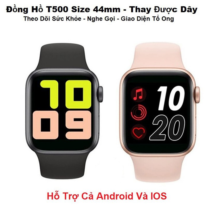 Đồng Hồ Thông Minh T500 Nghe gọi Thay hình nền Đo nhịp tim, Chống nước IP68, Smart Watch T500