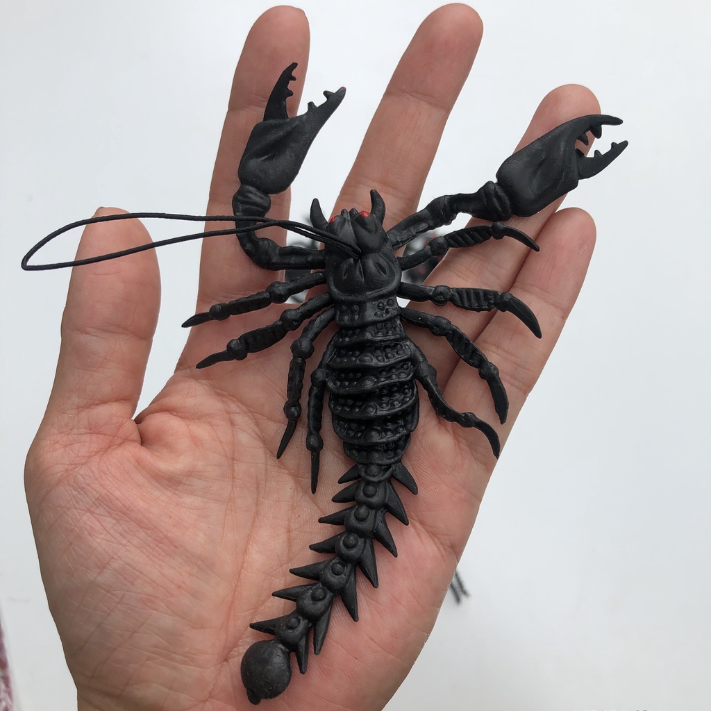Con nhện, bọ cạp, dơi, gián cao su giống y như thật có dây treo chơi và trang trí Halloween