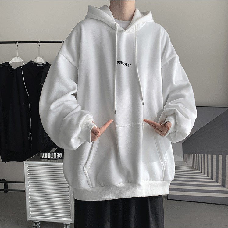 Áo Hoodie nam nữ chất Nỉ mũ 2 lớp in chữ ngực, Áo hoodie unisex from rộng có 3 màu Đen, Xám, Trắng Vati shop