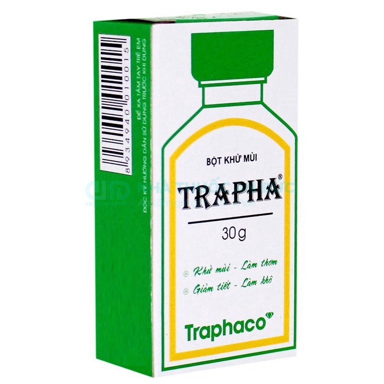 Khử Mùi Hôi Chân, Hôi Nách TRAPHA – Giúp Giữ Đôi Chân Và Nách Luôn Khô Thoáng Thoải Mái, Hộp 30g – Nhà Thuốc An Đức