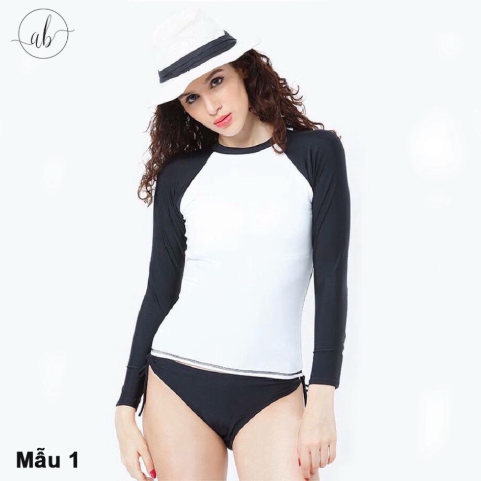 Bộ đồ bơi dài tay họa tiết hoa dài tay cực chất thun mát mẫu 2022