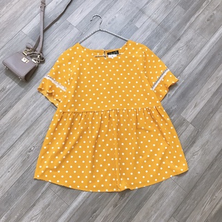 Áo bầu baby doll tay bèo pha ren