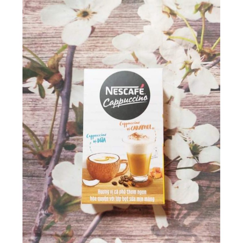 Combo 1 hộp NESCAFÉ: Cà Phê SôCôLa (1gói×20g) + Cappuccino Vị Caramel & Vị Dừa (1 góix20g)x2 .