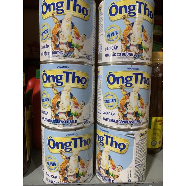 Sữa đặc có đường Ông Thọ trắng nhãn xanh lon 380g
