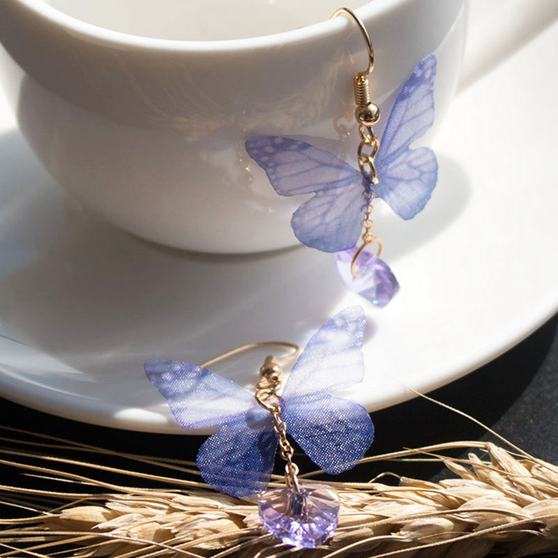 Bông Tai Dạng Dài Tua Rua Hình Bướm