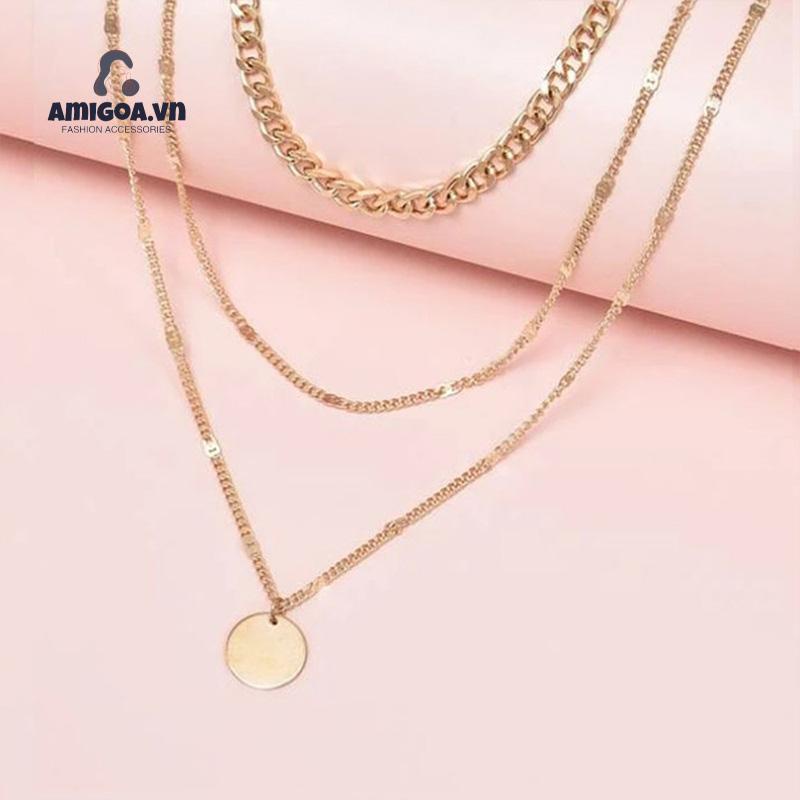 ✨✨Vòng cổ Kim Loại Nhiều Lớp Thiết Kế Đơn Giản