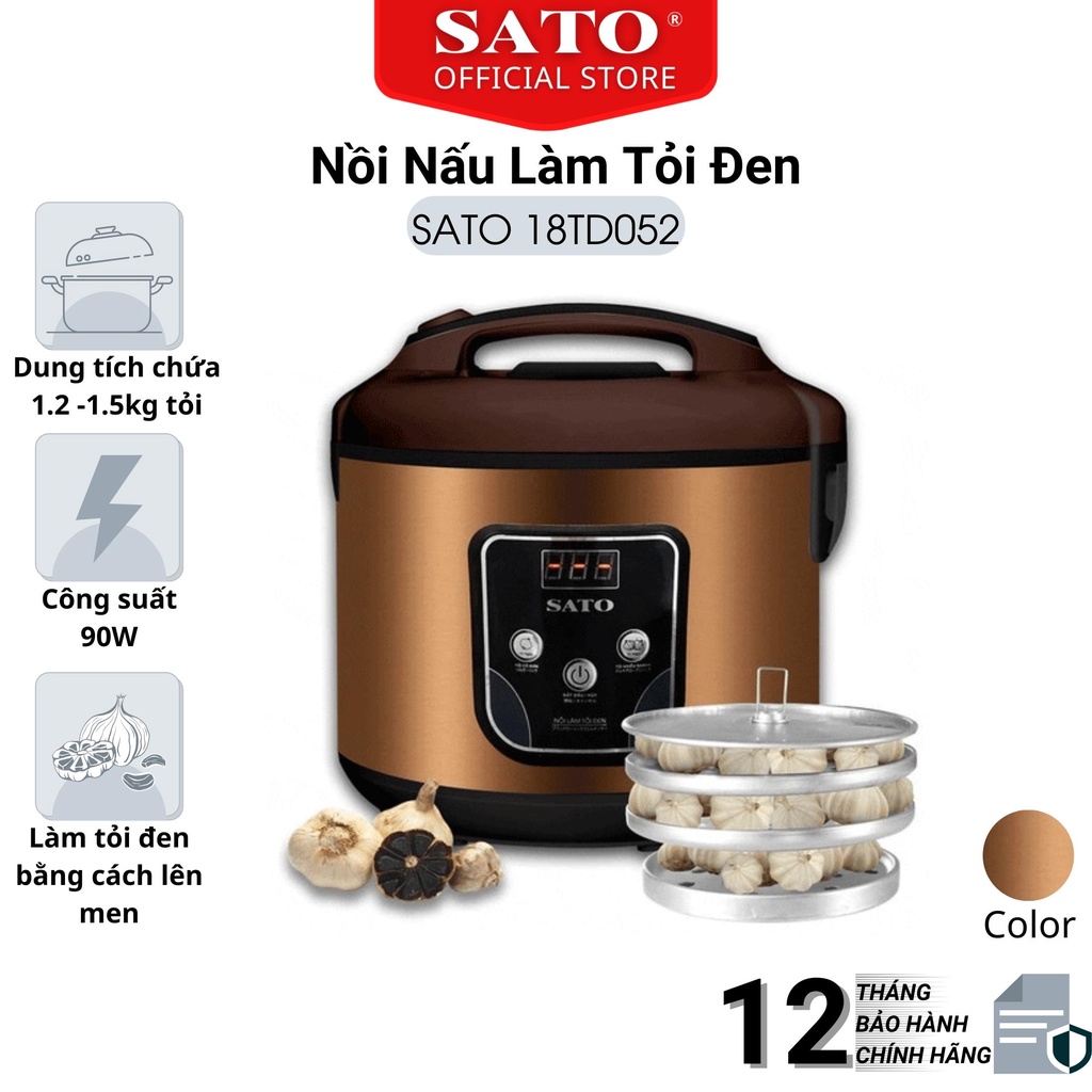 Nồi làm tỏi đen SATO 18TD052 dung tích 4,5L bảng điều khiển điện tử - bảo hành 12 tháng