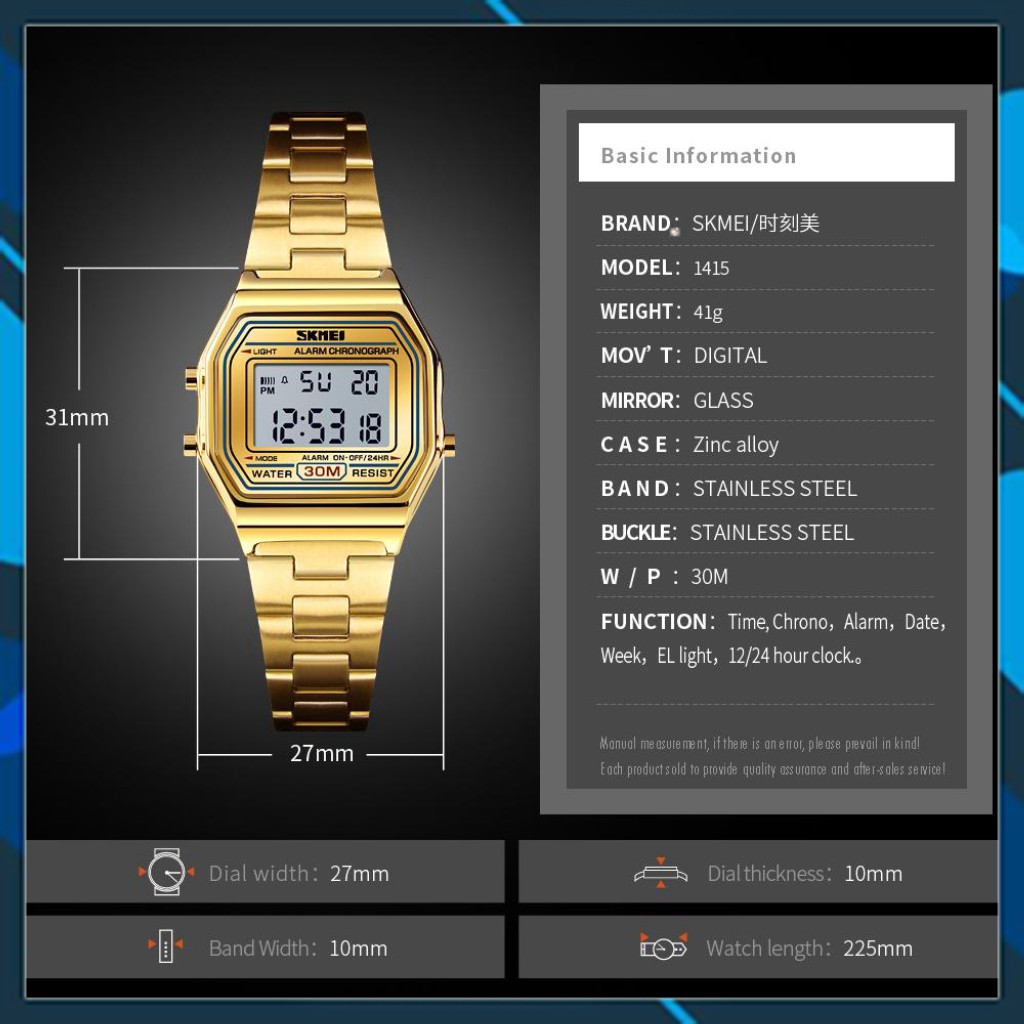 Đồng Hồ SKMEI 1415 Từ Inox Chống Nước Thời Trang Dành Cho Nữ chuyên sỉ đồng hồ
