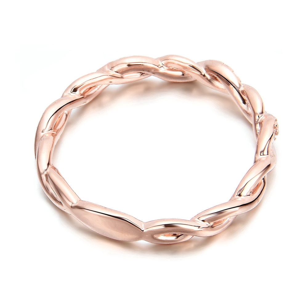 Nhẫn Unisex mạ vàng hồng đính đá Sapphire thời trang sang trọng