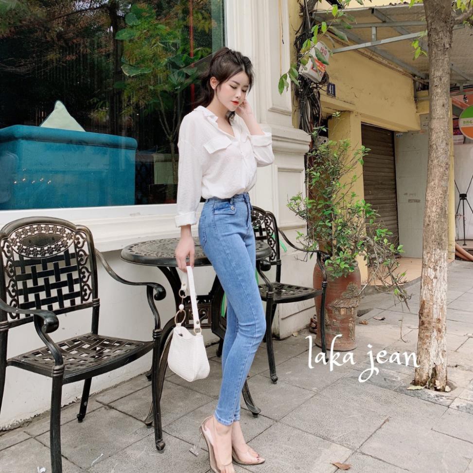 Hè Quần Jean Nữ Laka jean lưng Cao dáng ôm skinny, co giãn 4 chiều B96.06 đẹp