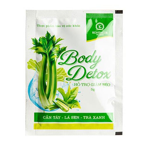 (Tặng bình) Body Detox Kohinoor, Cần tây, Lá sen, Trà xanh- Hỗ trợ giảm béo, thanh lọc cơ thể (Hộp 36 gói)