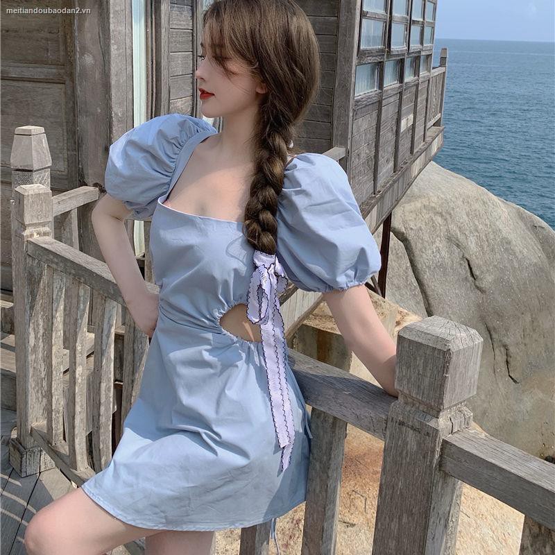 Đầm Cổ Vuông Tay Phồng Hở Lưng Quyến Rũ Cho Nữ | BigBuy360 - bigbuy360.vn