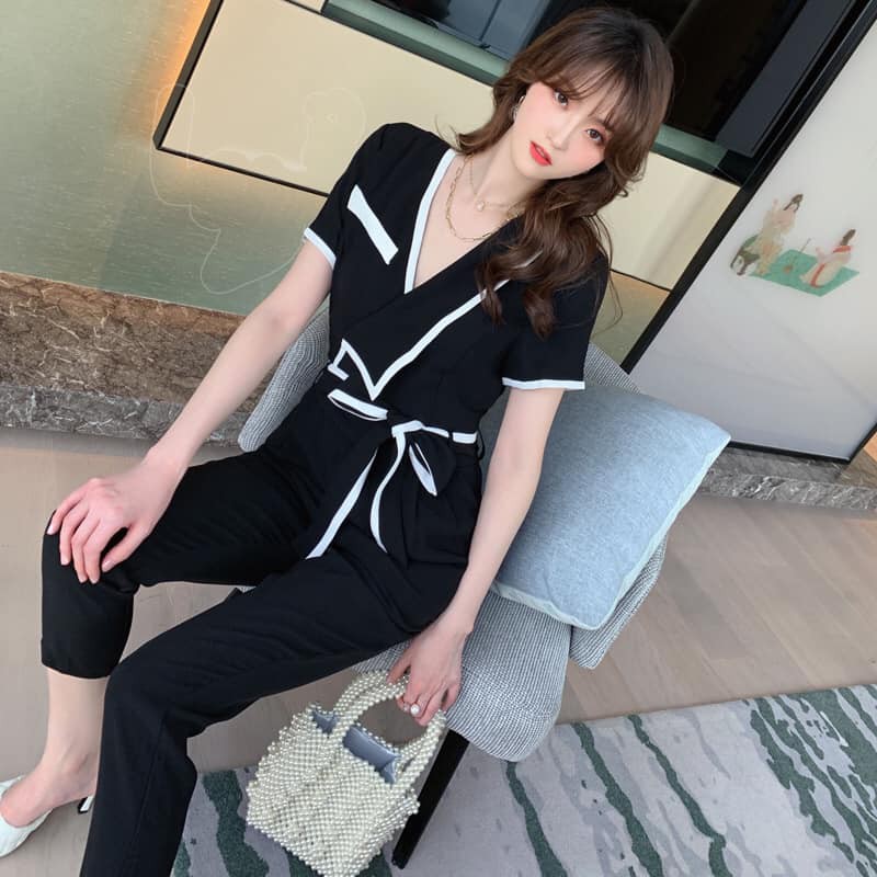 J3846 - Jumpsuit áo liền quần nữ hè ngắn tay hàng nhập