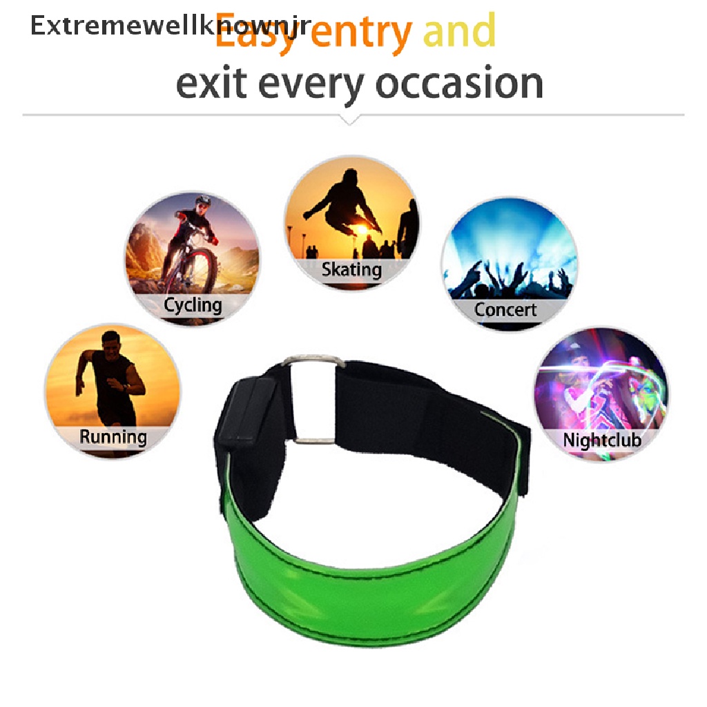 Băng Đeo Cánh Tay Có Đèn LED Phản Quang An Toàn Khi Chạy Bộ Ban Đêm