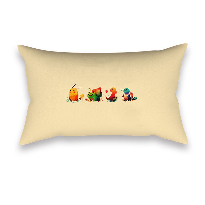 Vỏ Gối Chữ Nhật In Hình Pokémon 50X30Cm