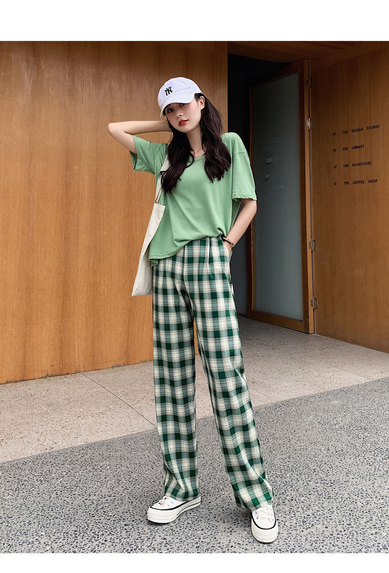 Quần dài lưng cao kẻ sọc ca rô thời trang mùa thu 2020 | BigBuy360 - bigbuy360.vn