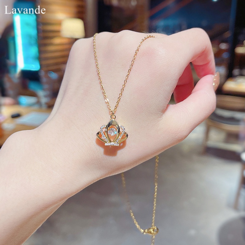 Dây Chuyền Thép Titan Mặt Hình Trái Tim Bướm Đính Đá Phong Cách Nhật Hàn Thời Trang Cho Nữ C8PW