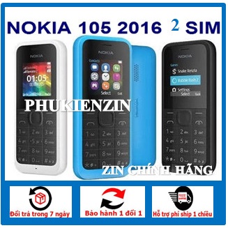 ĐIỆN THOẠI NGHE GỌI NOKIA 105 (2016) 2 SIM ZIN  NGHE GỌI TỐT