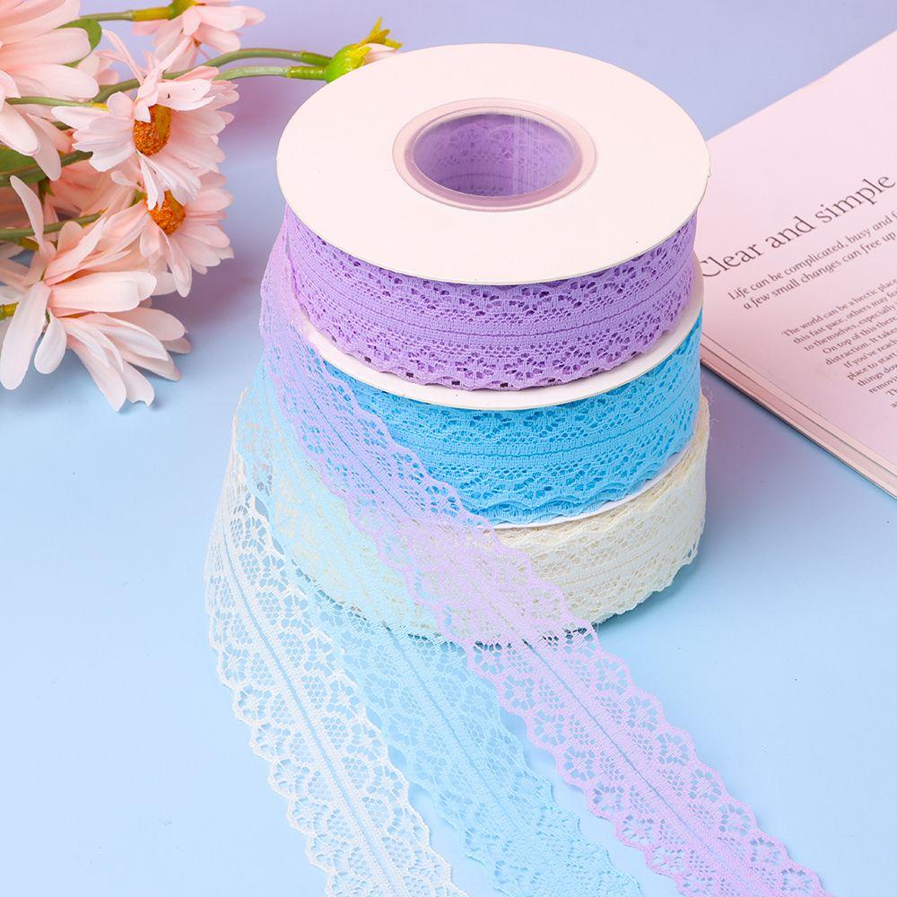 Cuộn Dây Ruy Băng Satin Phối Ren Hoa Trang Trí Bó Hoa