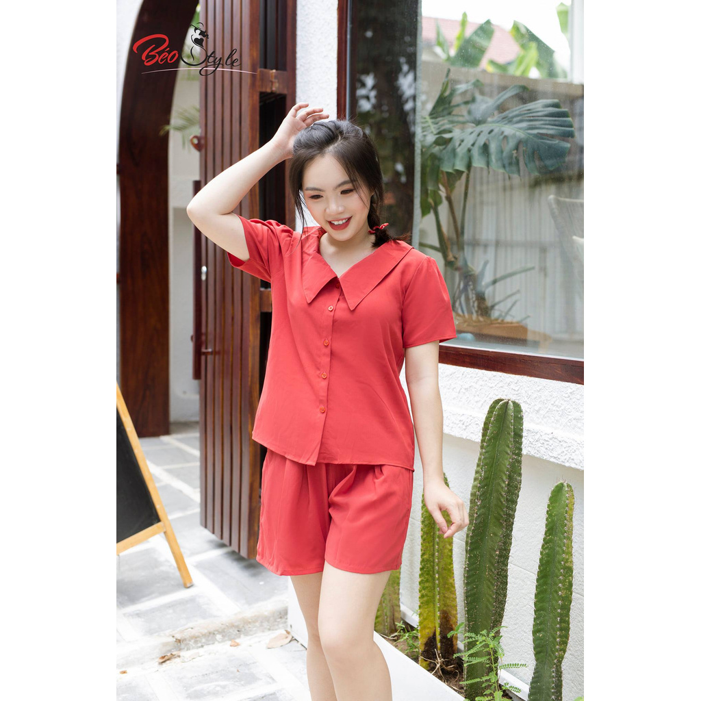 BIGSIZE nữ Set đũi SEBS002 beostyle cho người béo mập 55-100kg - Mặc ở nhà, đi chơi , dạo phố