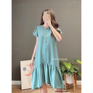 Đầm bầu suông xinh 2021 váy bầu công sở đẹp thời trang thiết kế đuôi cá