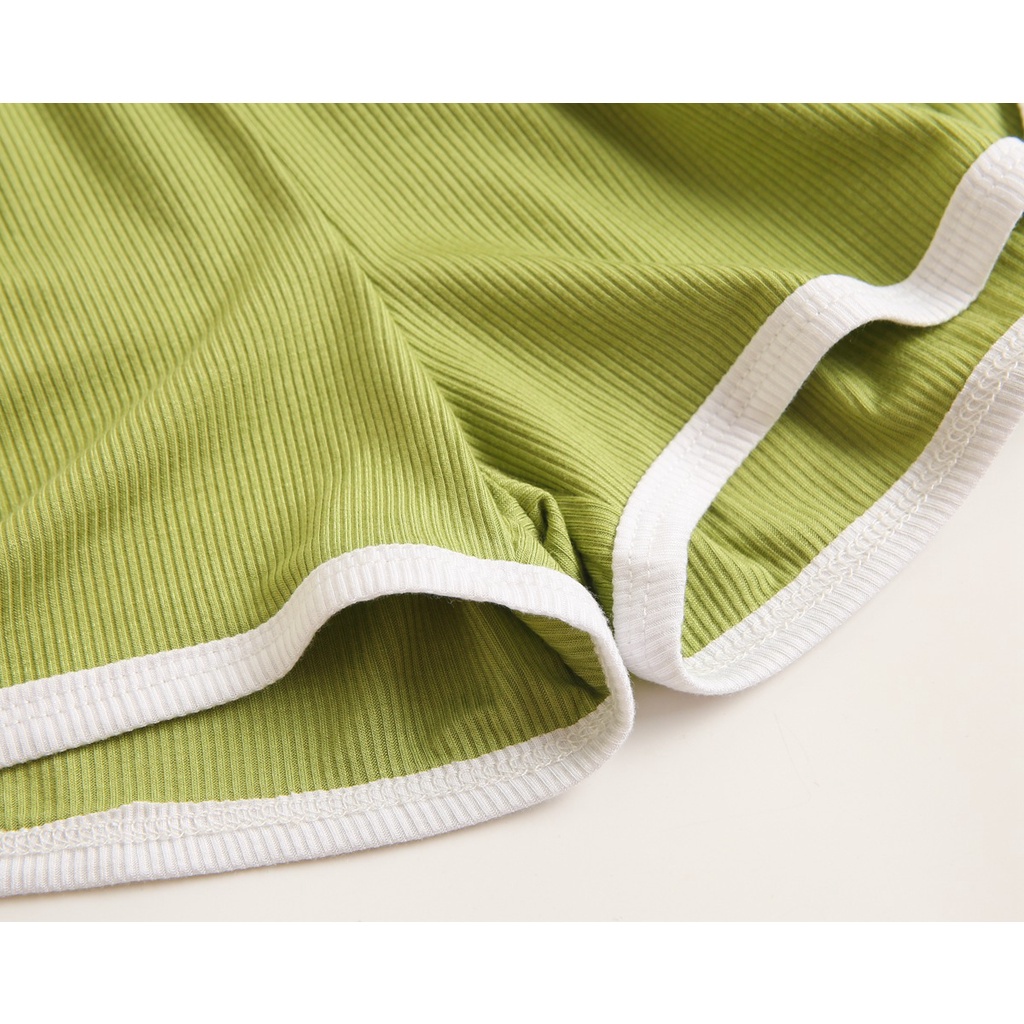 Bộ Áo Thun + Quần Short Cotton Màu Trơn 0934 Cho Bé Sơ Sinh