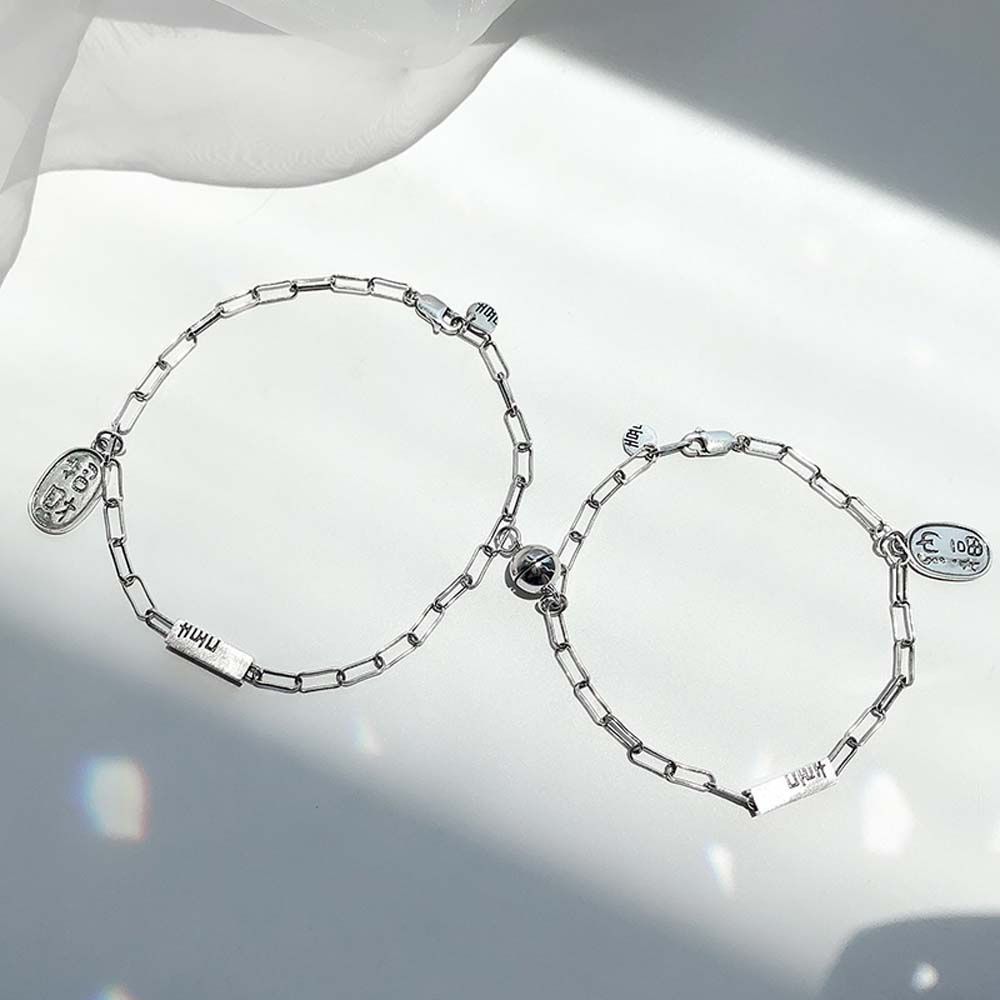 1 Cặp Vòng Tay Hợp Kim Nam Châm Nhiều Màu Sắc May Mắn Cho Nữ