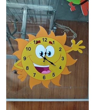 Đồng hồ treo tường hình mặt trời ngộ nghĩnh cho trẻ em