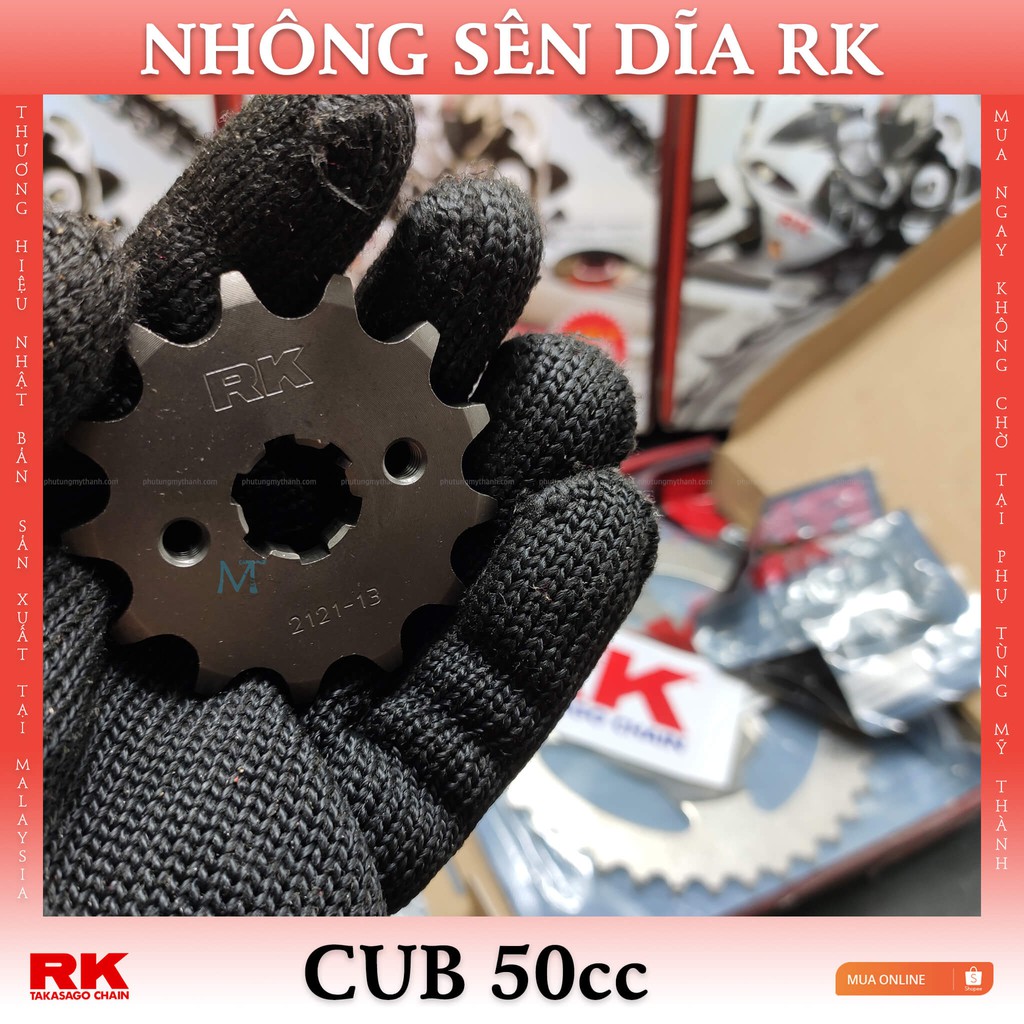 Nhông sên dĩa RK xe cub 50cc thương hiệu Nhật Bản
