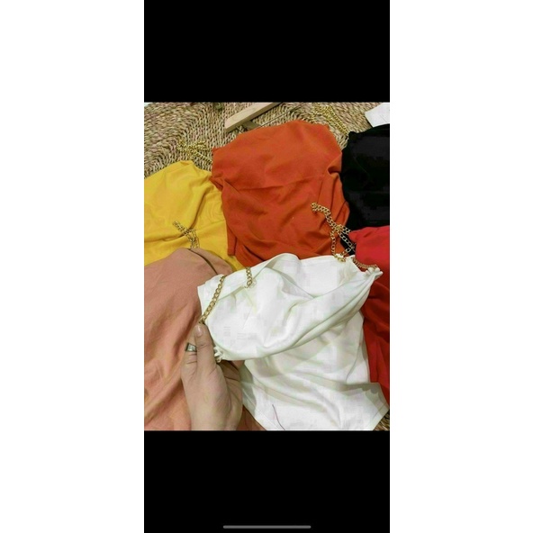 áo yếm 2 dây xích chất bozip đẹp, kèm mút, nhún 2 bên sườn